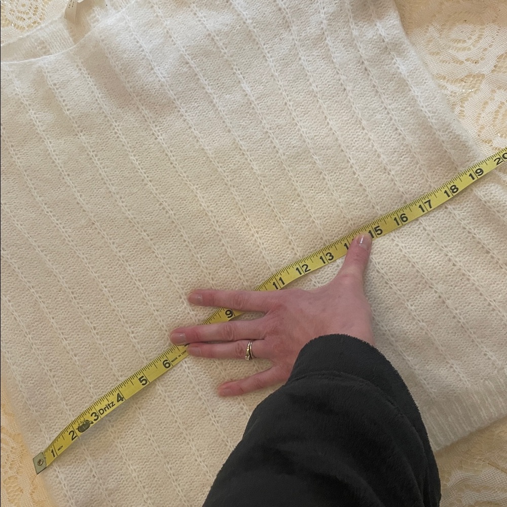 Sezane Cream Puff-Sleeve Crewneck Sweater - Picture 11 of 13